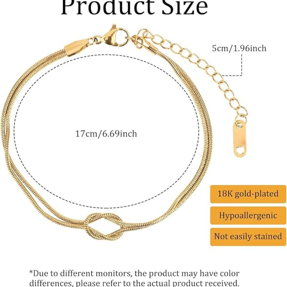 New Gold Bracelet for Women, Stainless Steel Gold Plated - Picture 3 of 7